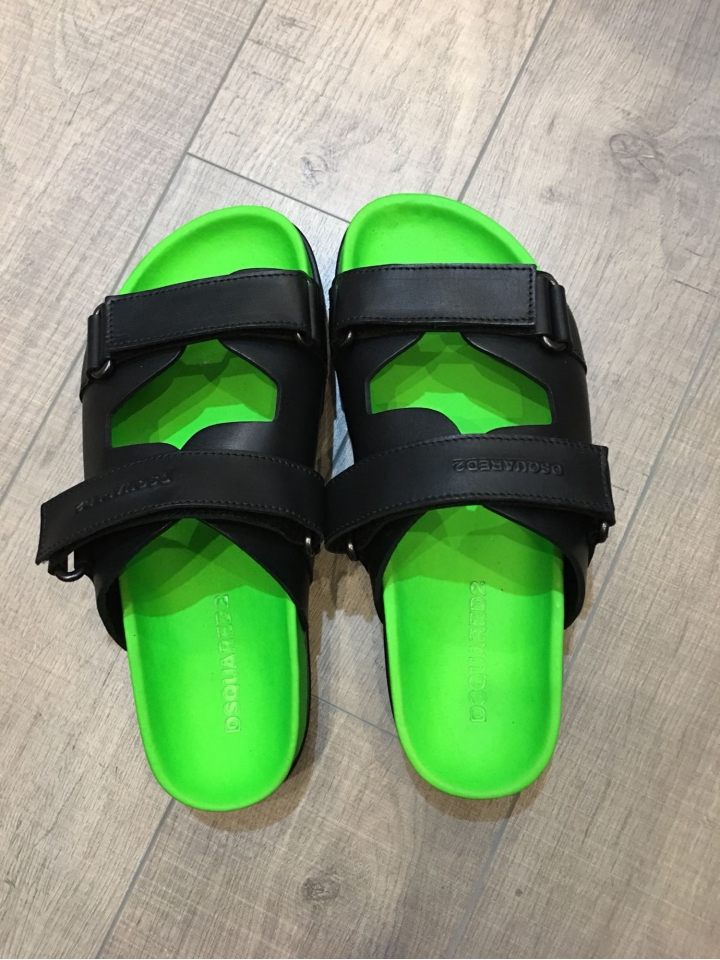 「黑五開箱第三彈」Dsquared2 類tidy biker牛仔褲&螢光綠拖鞋