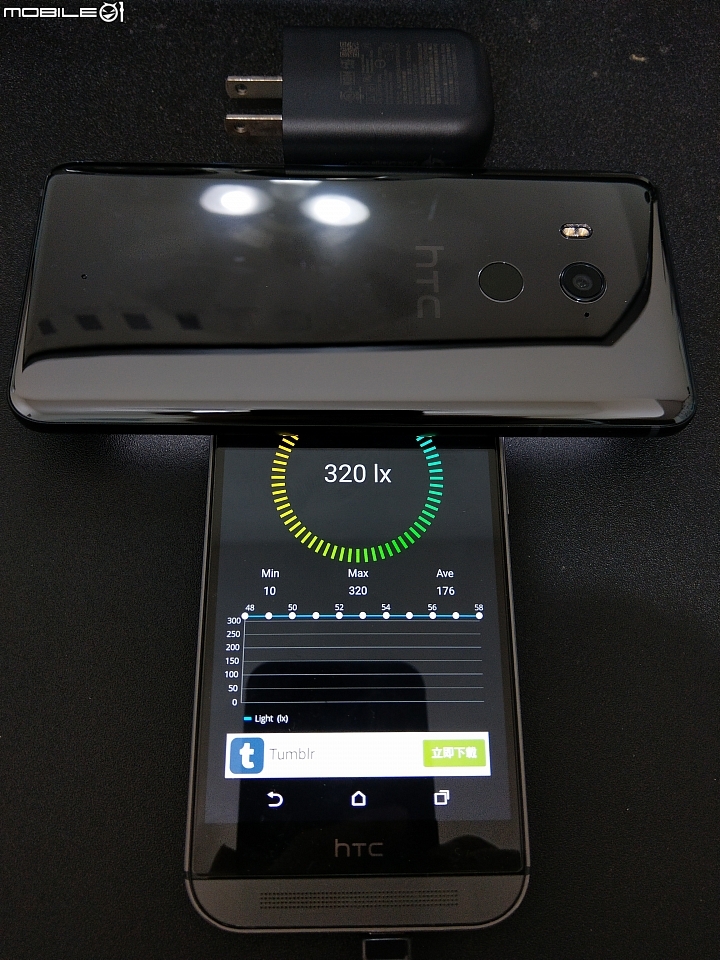 U11 PLUS 和 U11 螢幕亮度最大、最小比較，先不管冷暖色