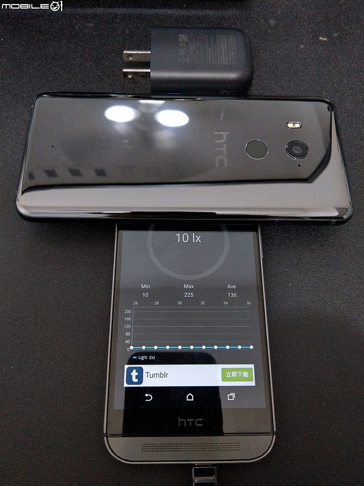 U11 PLUS 和 U11 螢幕亮度最大、最小比較，先不管冷暖色