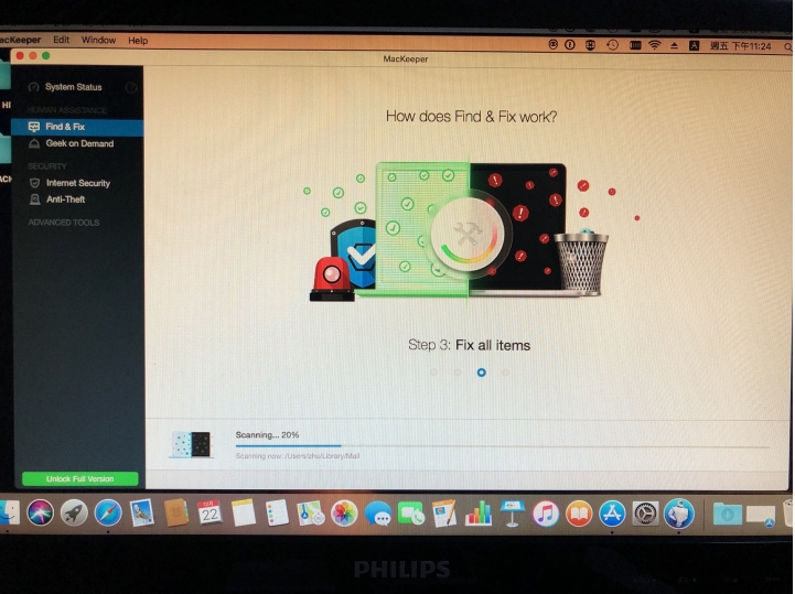Mac mini顯示系統中毒要我下載MacKepper是正常的嗎