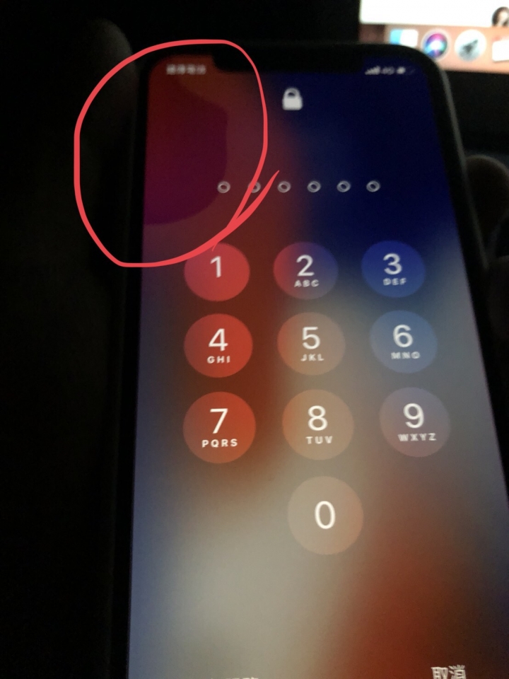 「詢問」iPhone X 螢幕顯示問題，怪異的黑圈