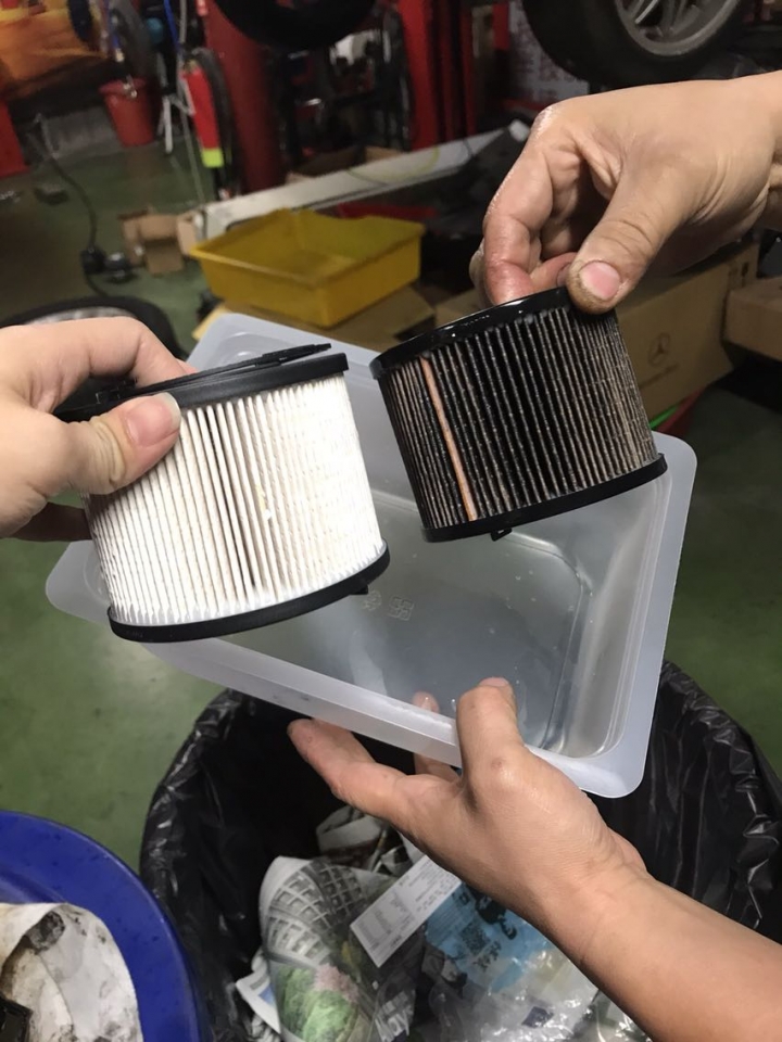 請問柴油濾芯這顏色算髒嗎？