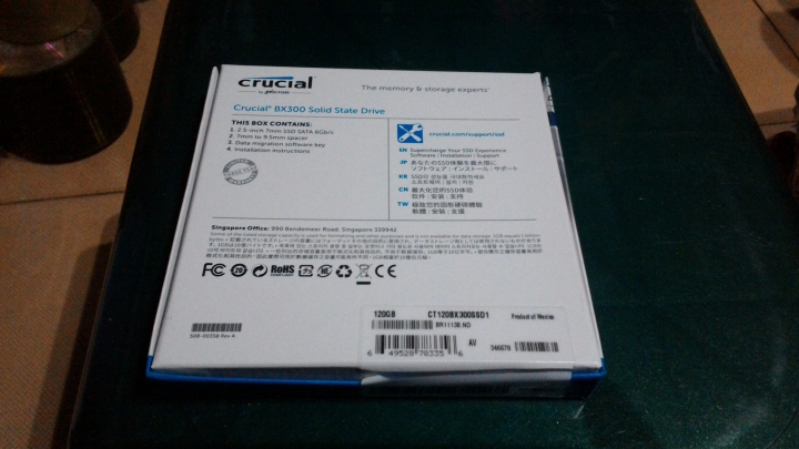 Micron Crucial SSD BX300 簡易開箱2017/12/18