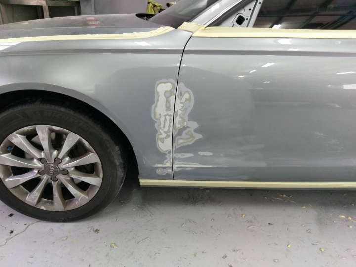 Audi A6 鋁合金鈑金 明峰汽車鈑烤