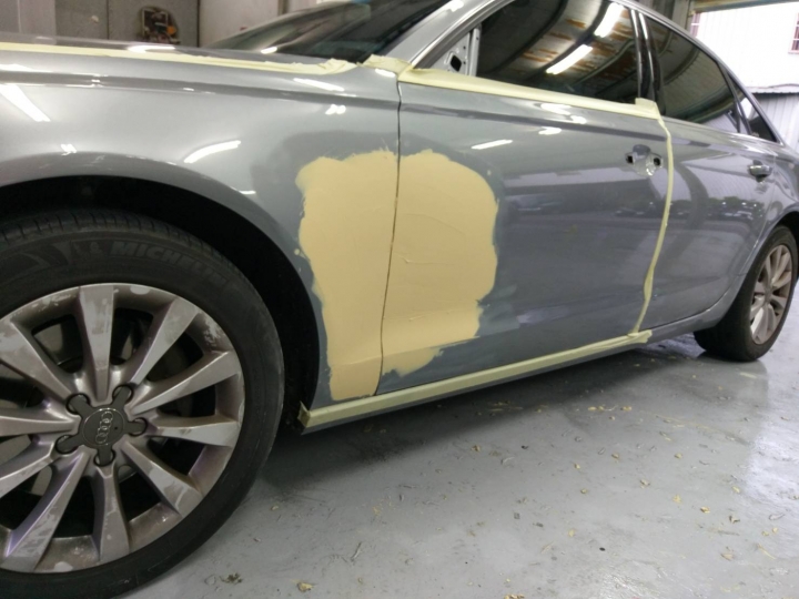 Audi A6 鋁合金鈑金 明峰汽車鈑烤
