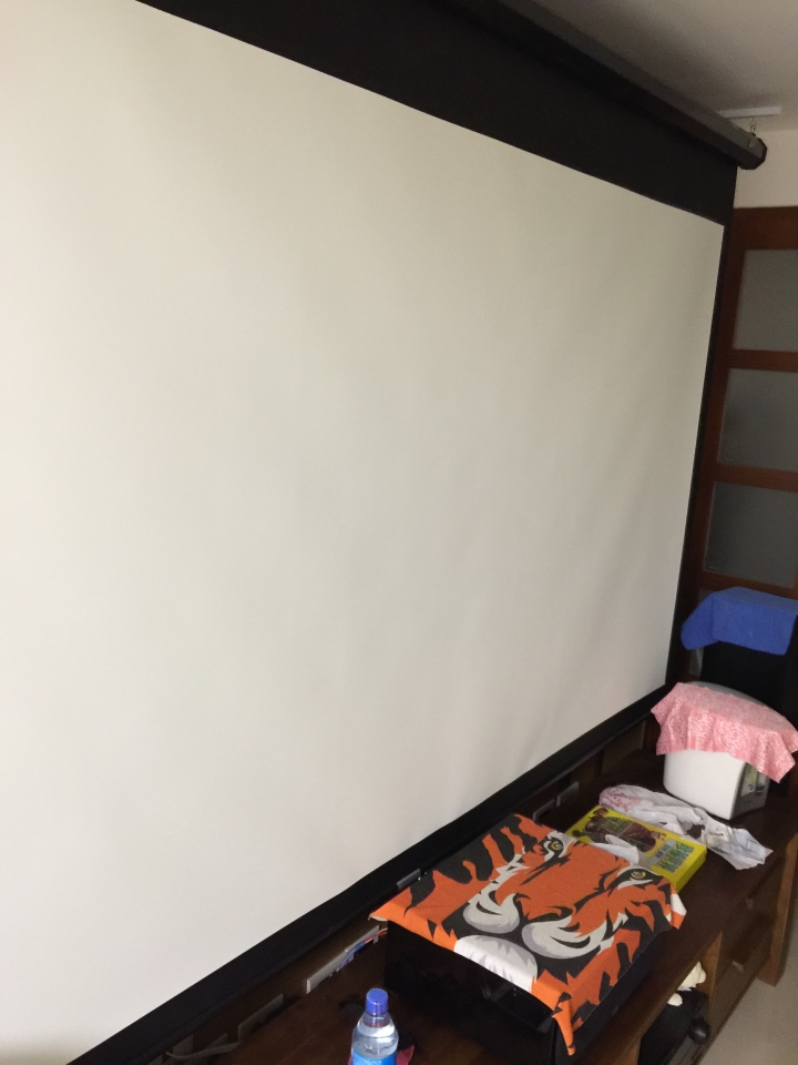 美國億立Elite Screens 106吋 16:9 ＊超平整*玻纖手拉幕 不平整是正常的嗎？