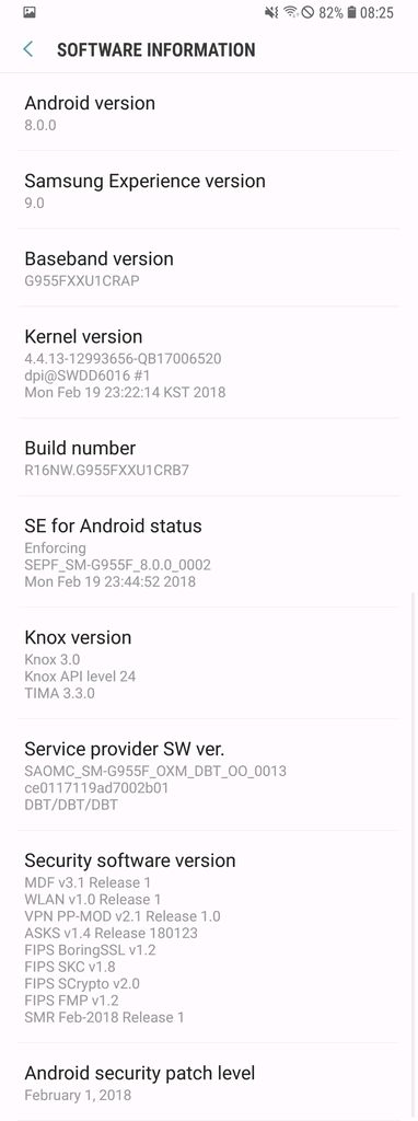 Samsung Galaxy S8 / S8+ Android 8.0 Oreo
