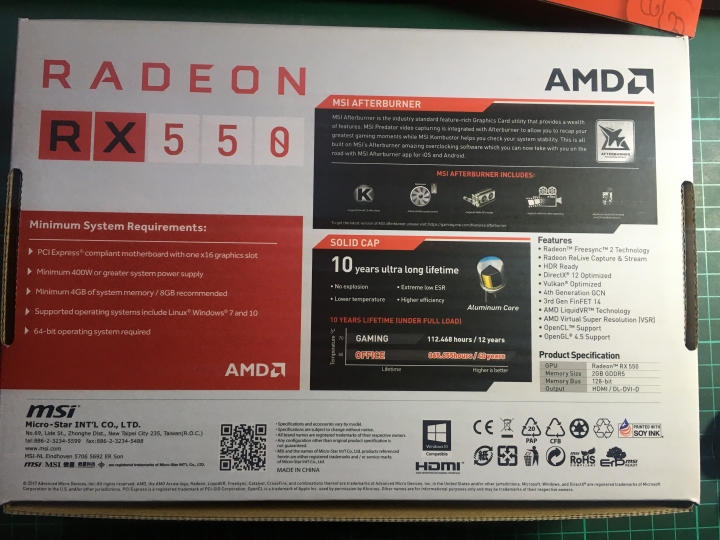開箱 礦難受災戶 Msi Radeon-RX-550-2GT-LP-OC