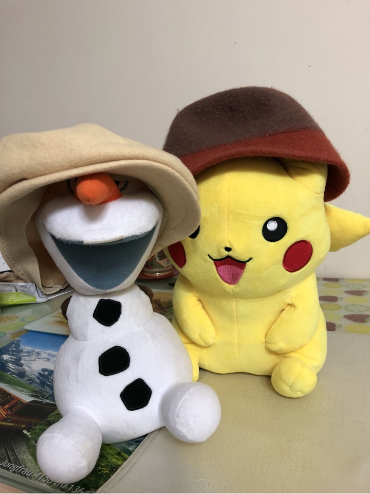 皮卡丘和雪寶的嘻戲