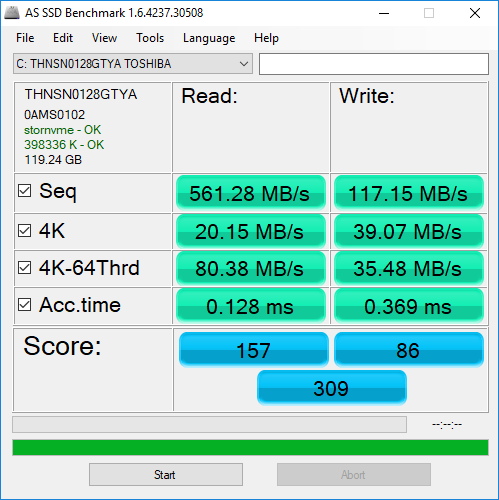 請問大家128G容量的Surface SSD(M.2)速度如何？我的好慘