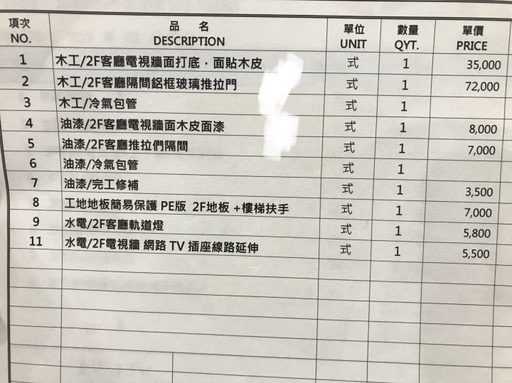 系統家俱估價單 請教