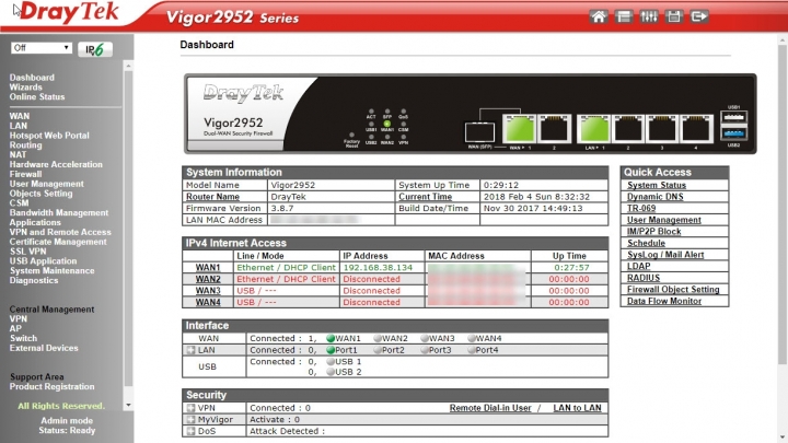 升級 Draytek Vigor 2952 實錄