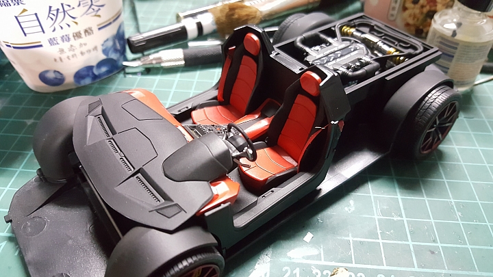 [ Fujimi 1:24 ] 青島 藍寶堅尼 阿凡塔多 LP700-4 硬頂敞篷 Aoshima Lamborghini Aventador LP700-4 Roadster 製作過程
