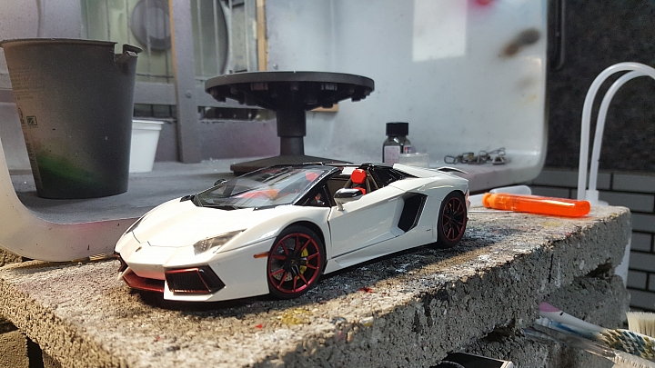 [ Fujimi 1:24 ] 青島 藍寶堅尼 阿凡塔多 LP700-4 硬頂敞篷 Aoshima Lamborghini Aventador LP700-4 Roadster 製作過程