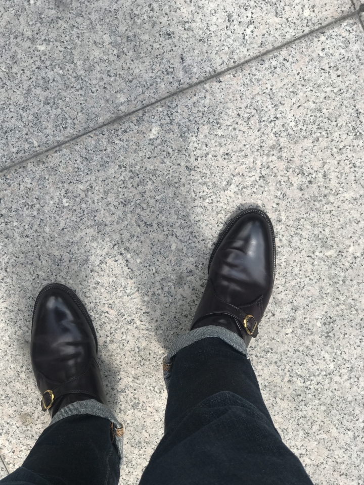 [開箱] Alden Shell Cordovan Color 8 Single Monk-Strap Shoes馬屁皮
