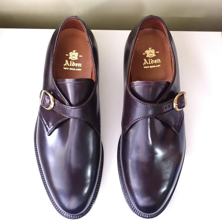 [開箱] Alden Shell Cordovan Color 8 Single Monk-Strap Shoes馬屁皮