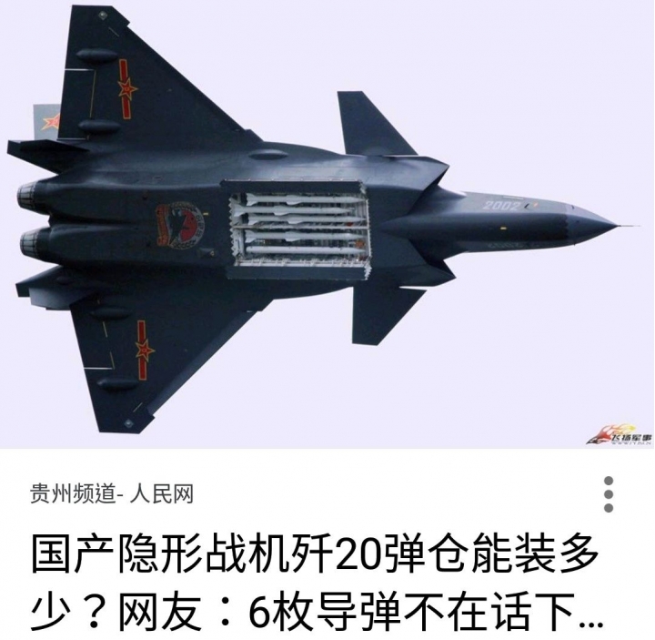 殲20彈倉只能裝這樣？