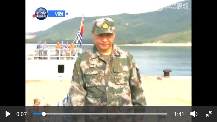 堂堂中國中央軍委，閱艦演習用剪接的？