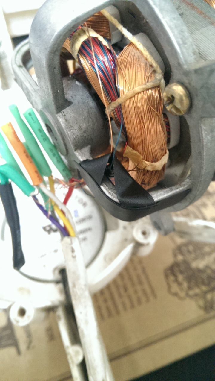 請問電風扇 馬達線圈變色斷掉 維修-完成