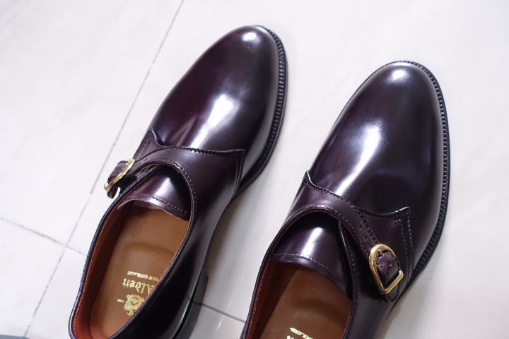 [開箱] Alden Shell Cordovan Color 8 Single Monk-Strap Shoes馬屁皮