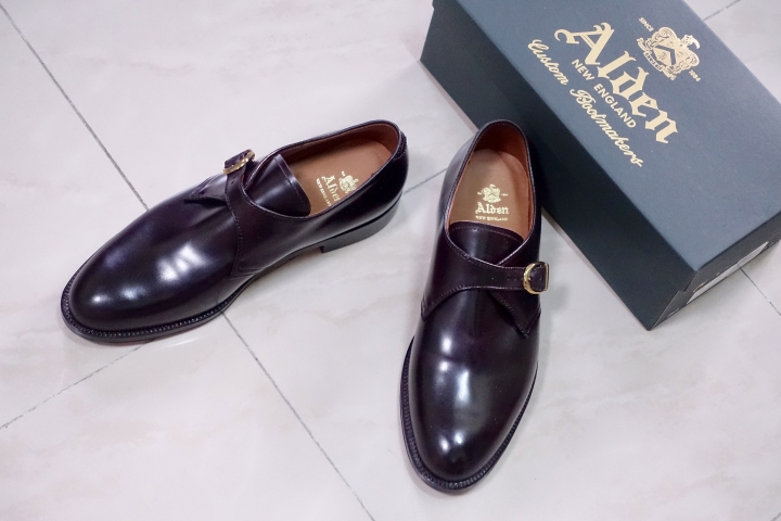 [開箱] Alden Shell Cordovan Color 8 Single Monk-Strap Shoes馬屁皮