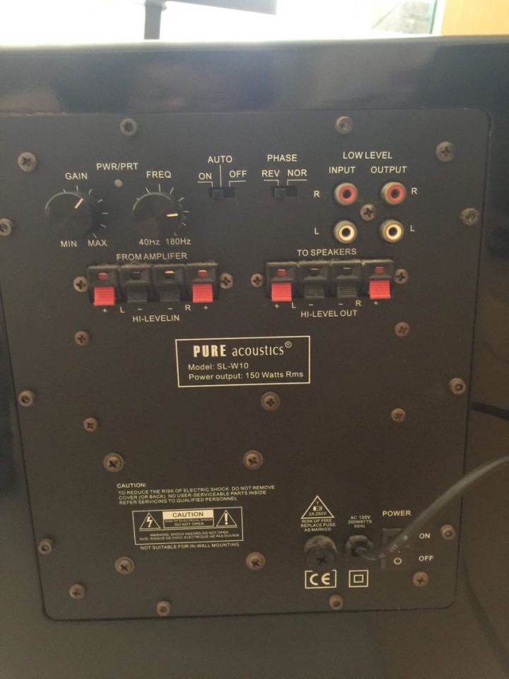 Pure Acoustics Model SLW10 接法請教