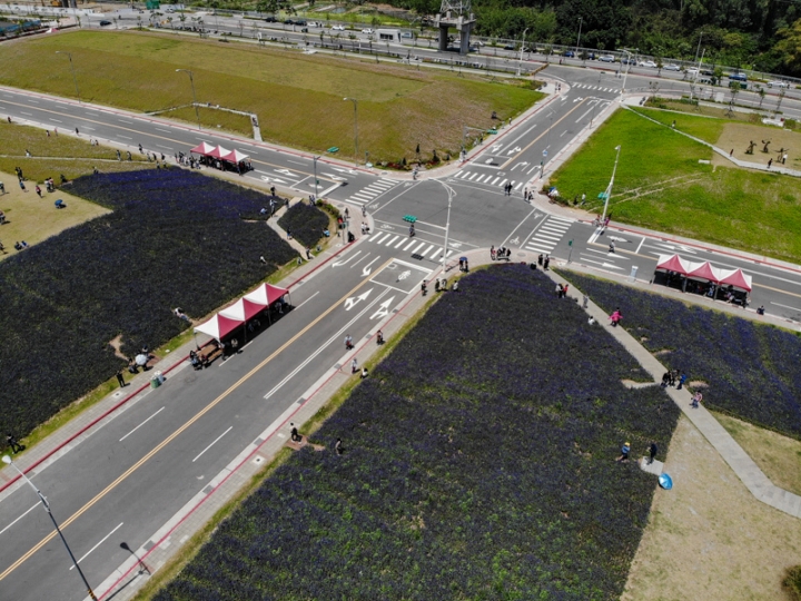[亂拍照] 淡水紫藤咖啡園一店(屯山園區) + 富貴角燈塔空拍 + 關渡花海節