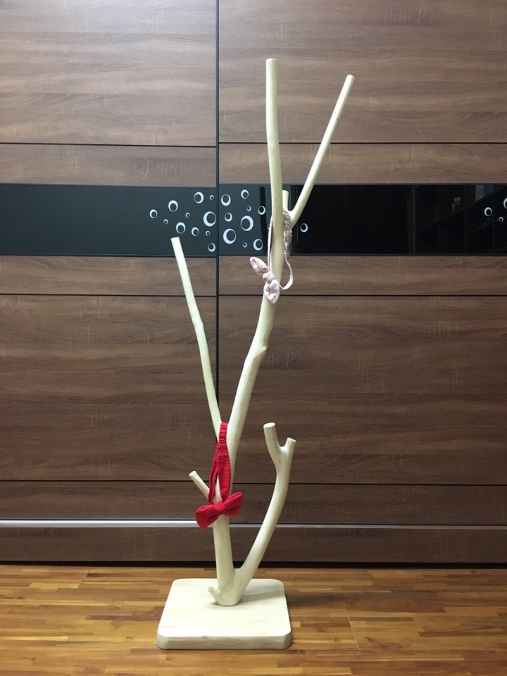 原木風之小朋友衣帽架