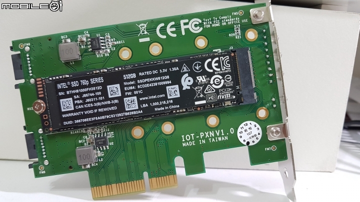 Intel 760p 512GB Pci-e M2 SSD微開箱+轉卡裝機