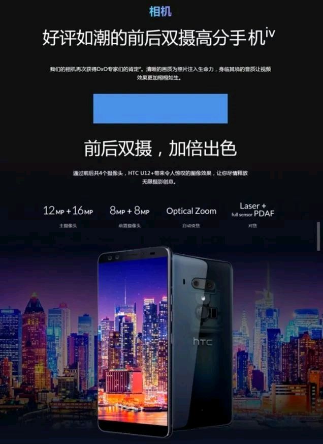 HTC U12+官方完整資料