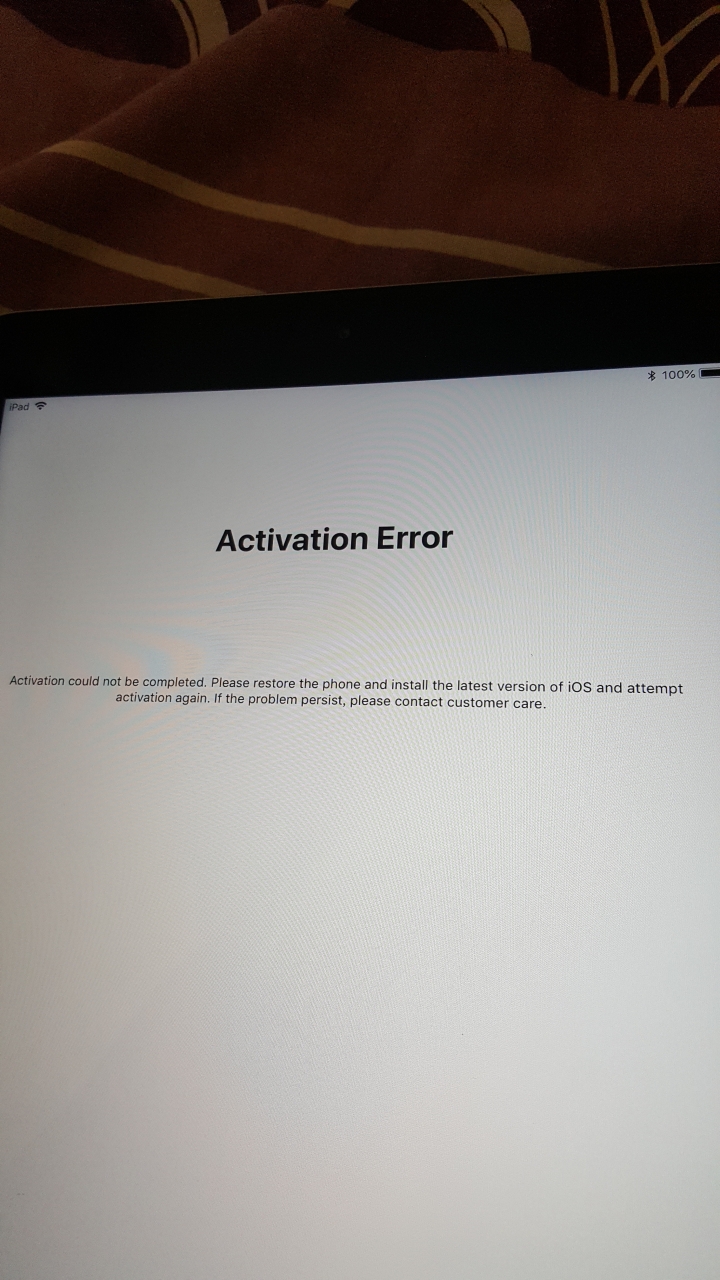 剛收到IPAD2018 開機後出現 ACTIVATION ERROR 該如何處理