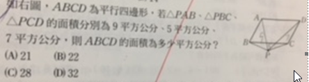 (數學題求解)  平行四邊形的面積