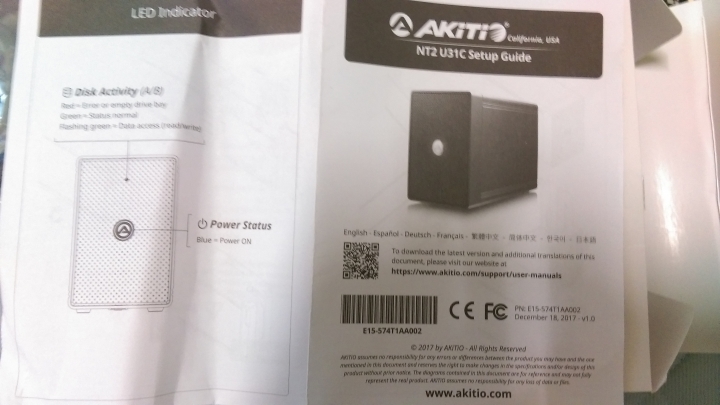 [圖頗多]AKiTiO NT2鐵甲武士+Seagate IronWolf那嘶狼2TB*2 開箱測試