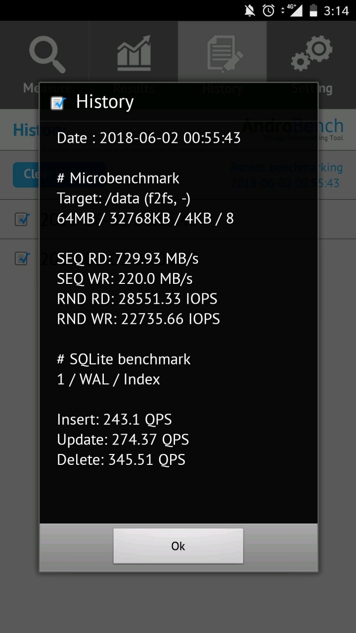 OnePlus 5氧OS 5.1.2改F2FS讀寫測試!