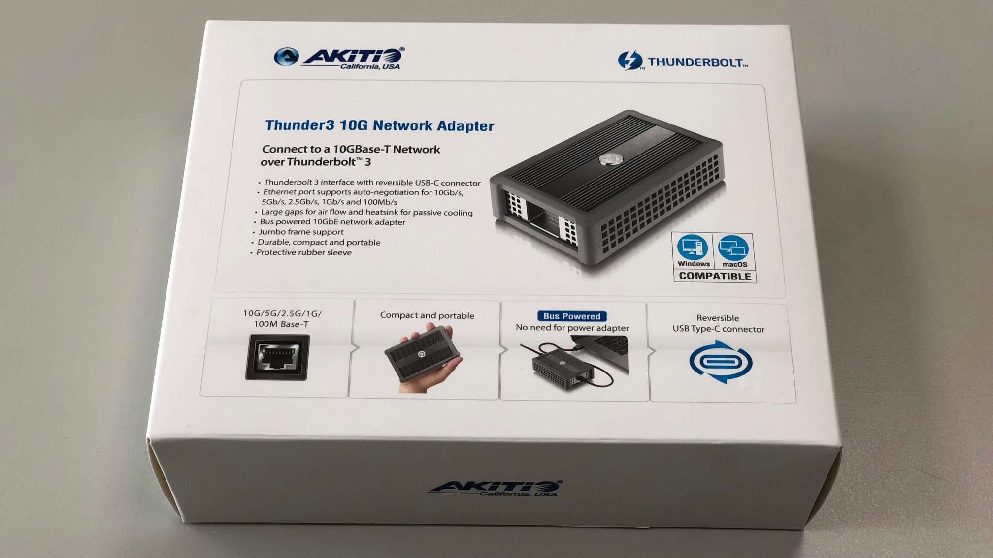 下個世代的網路速度！AKiTiO 雷霆3 10G 乙太網路轉換器(AKiTiO Thunder3 10G Network Adapter)