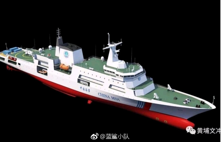 万吨海警船在广州黄埔造船厂开工建造