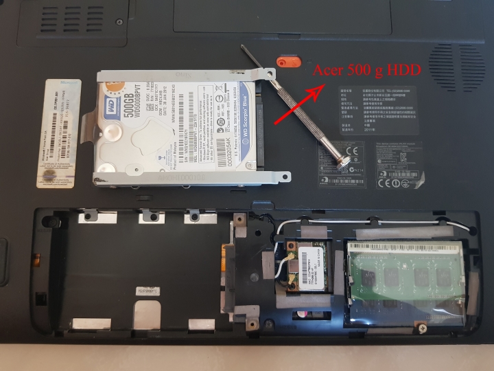 [分享] Acer aspire 5750G HDD 硬碟拆除及外接硬碟盒