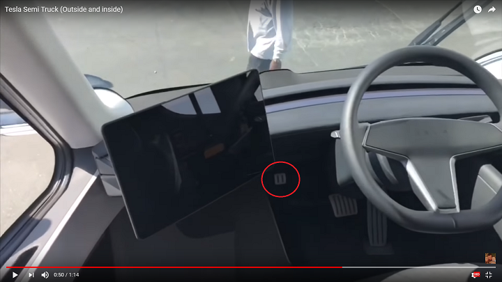 《TESLA Semi》乘客座椅／第三踏板／側邊鏡頭視角 (2018/06)