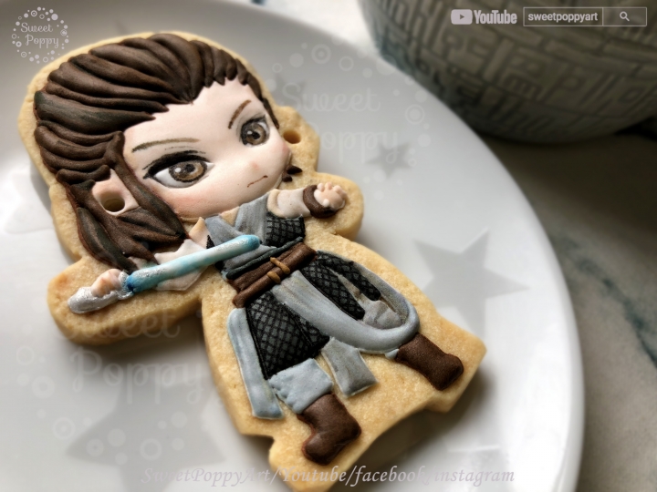 在餅乾上面繪畫 星際大戰-芮 (Star Wars - Rey) #39 (原創影片)(3P+影)
