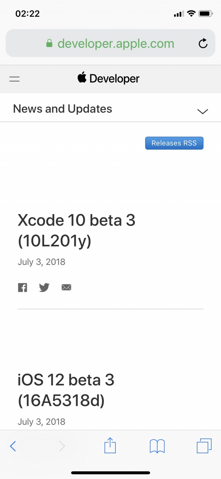 iOS 12 Developer beta 3