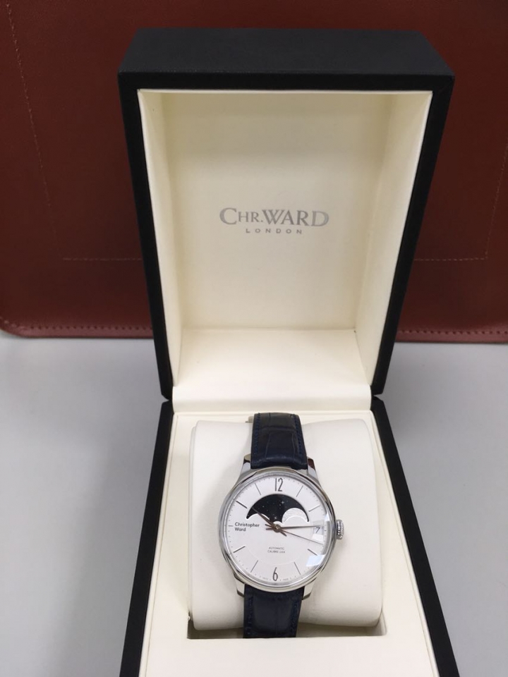 Christopher Ward C1 Grand Malvern Moonphase Steel White
