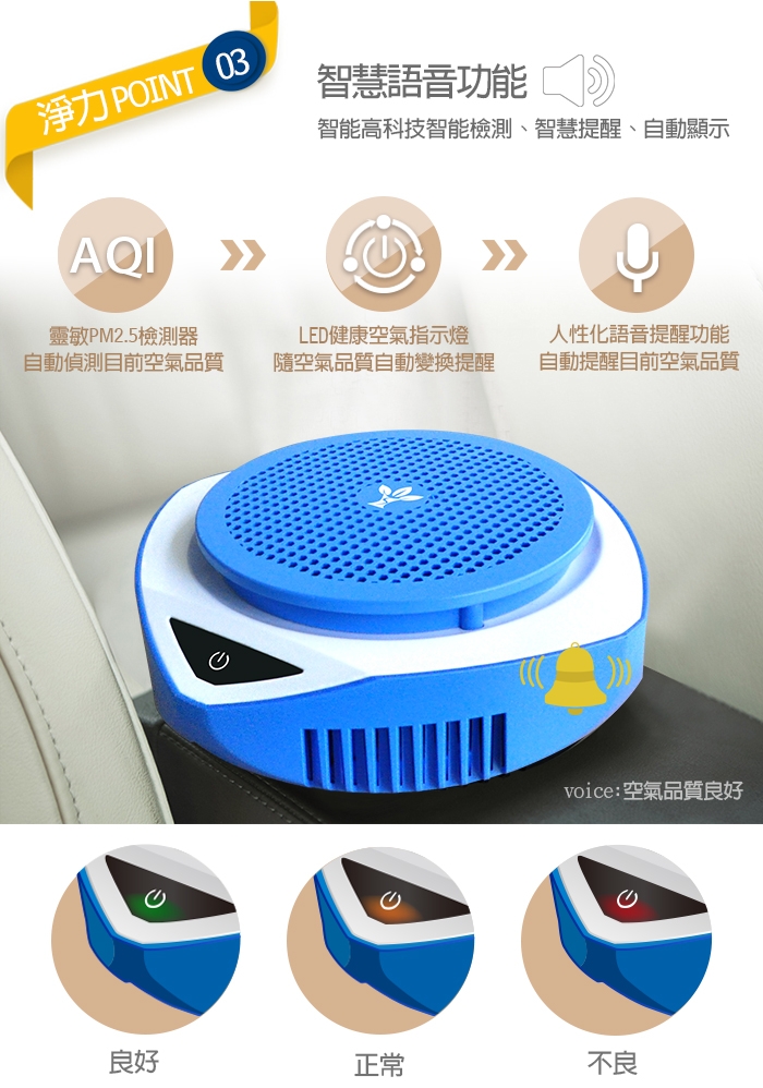 輕巧功能全面的麻新電子EA-500森呼吸車載空氣清淨機開箱