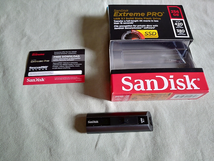 特價xx Sandisk Extreme PRO CZ880 256G 開箱測試