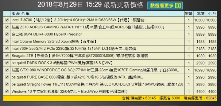 想組一台安靜散熱的電腦..請問這樣配可以嗎?  有哪些需要修改的呢
