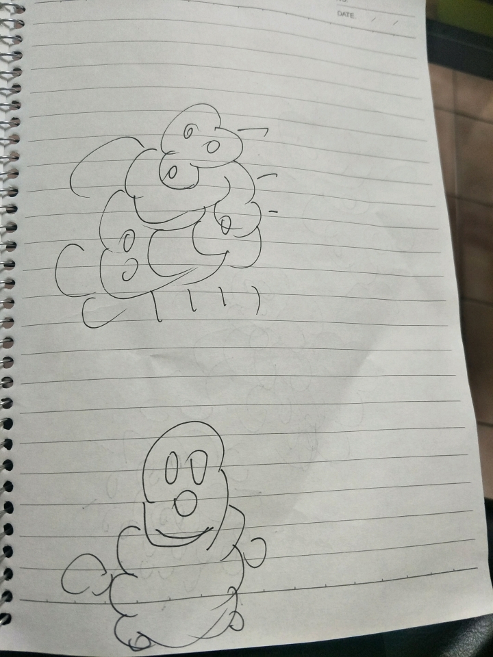 有人可以幫幫忙分析朋友畫的這兩張圖是什麼意思嗎？他最近有點憂鬱 只看見他在圖本上畫這兩張