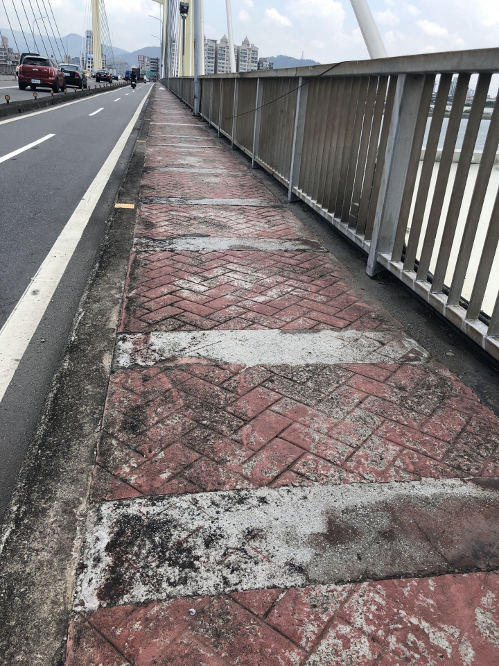 重陽橋道不知道是屬於那個單位負責規劃、自行車道很糟
