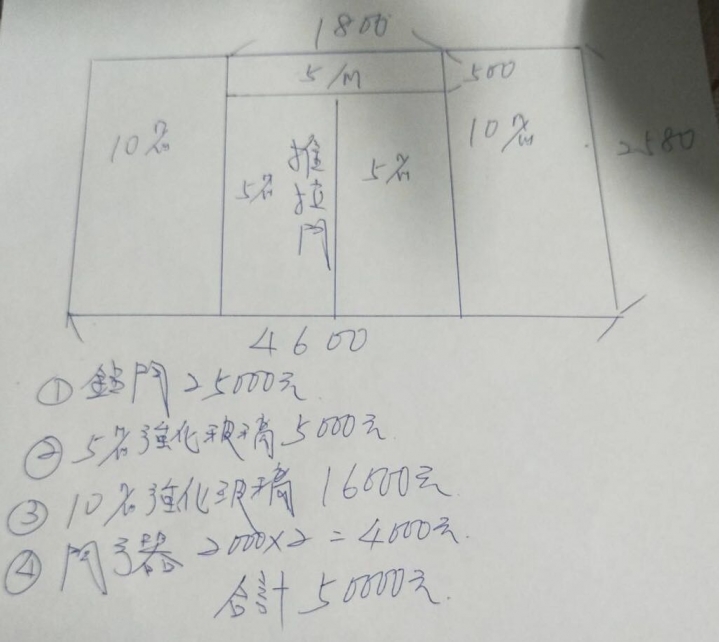 店面鋁門 估價單