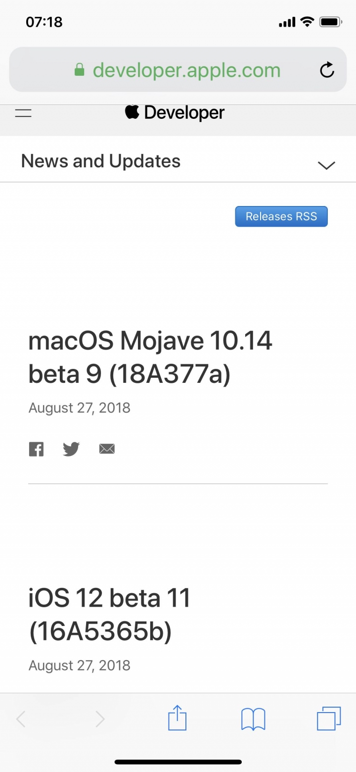 iOS 12 Developer beta 11