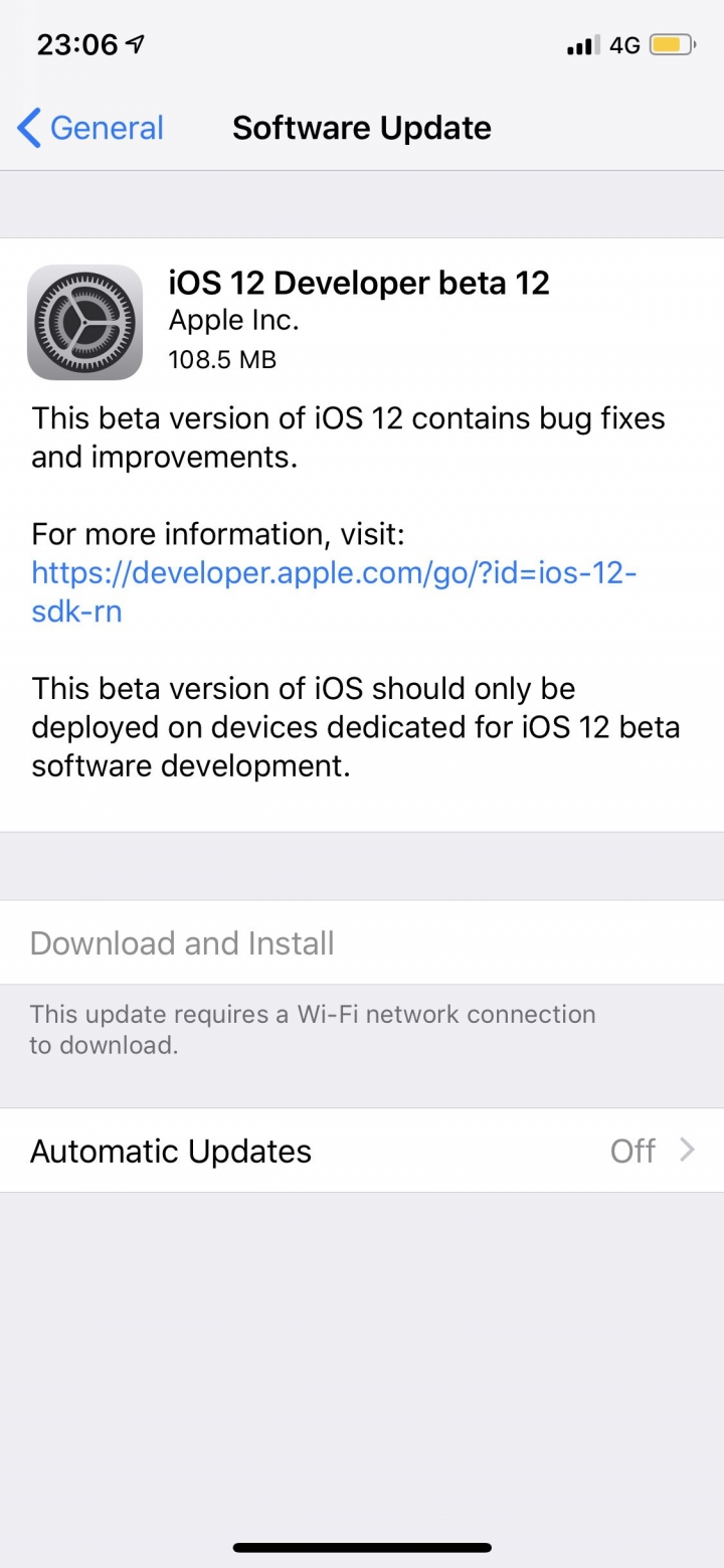 iOS 12 beta12