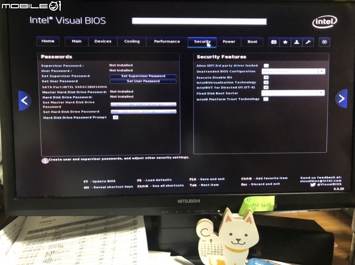 Intel NUC5i3RYH Bios設定請教~~(鍵盤開機與設定健診)